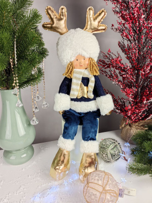 Девочка в синем костюме 70 см  сувенир