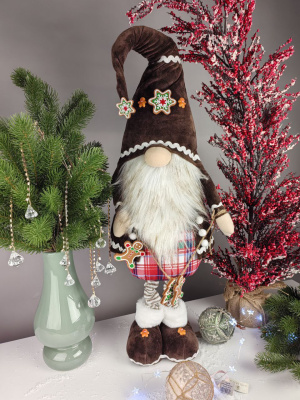 Гном с пряничными человечками 70 см  новогодний сувенир