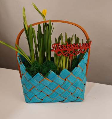 Корзина весенних первоцветов  Волшебная весна Амелия