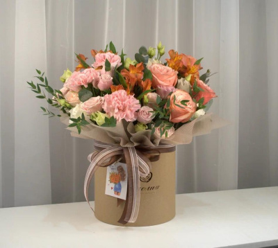 Букет в коробке Оранжевый блюз