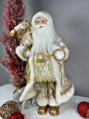 Дед Мороз с часами 45 см сувенир